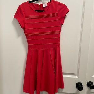 Parker red stretchy fit and flare